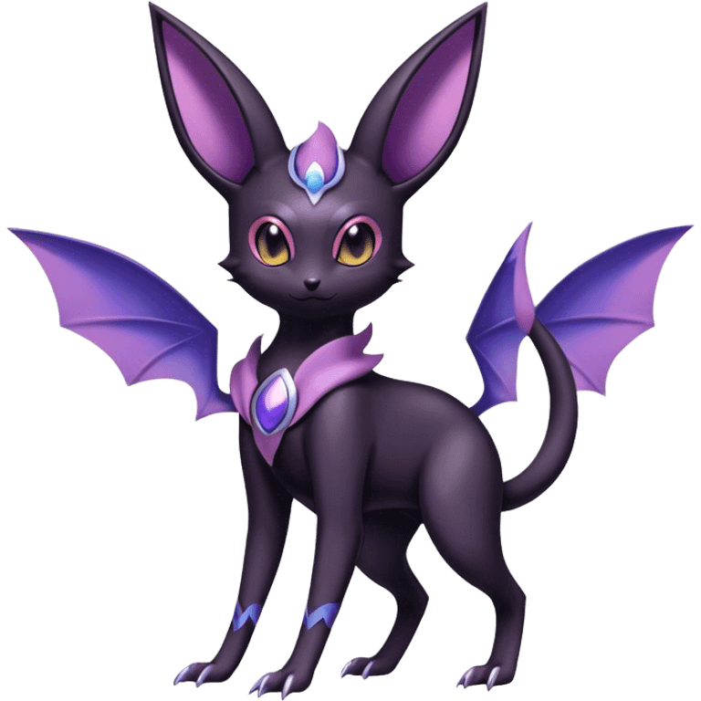 Shiny Dark Noibat-Espeon-Umbreon-Nidorino-fusion-hybrid full body emoji