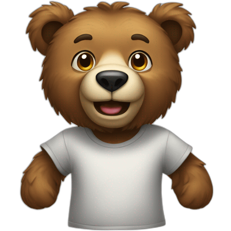 bear stand back wearing tshirt emoji