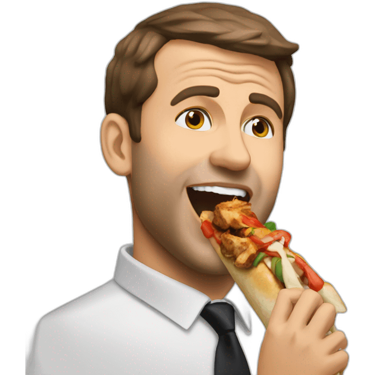 Macron eating kebab emoji