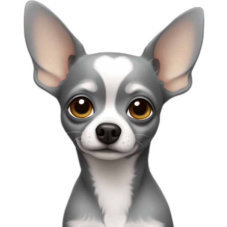 Gray Chihuahua kissing emoji