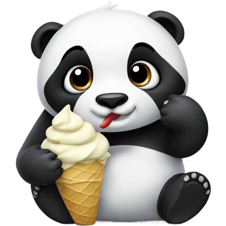 Panda eating ice cream emoji