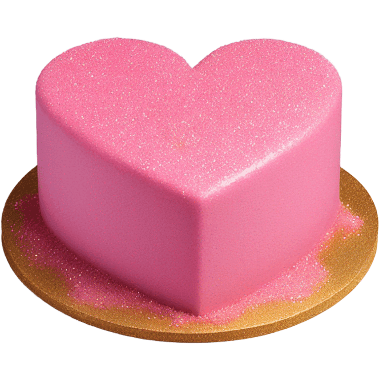 detailed pink heart cake with glitter emoji