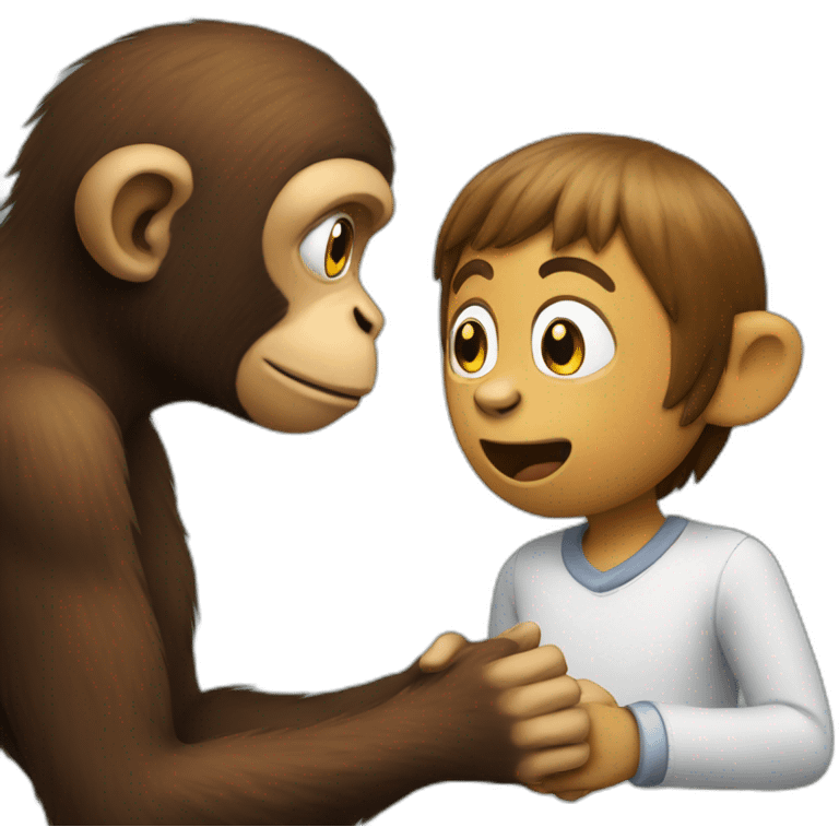 monkey talk with a human emoji