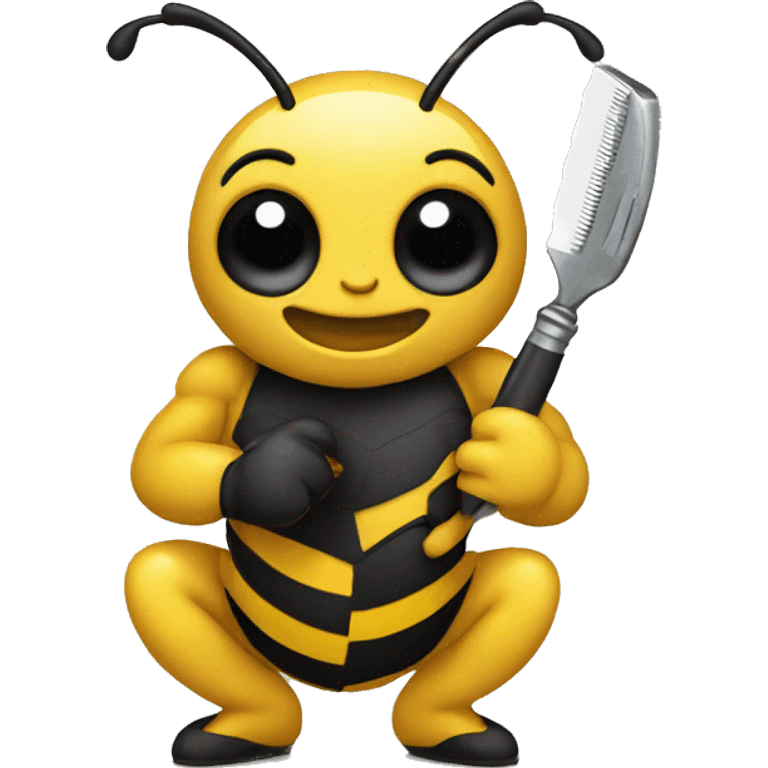 Bee holding razor emoji