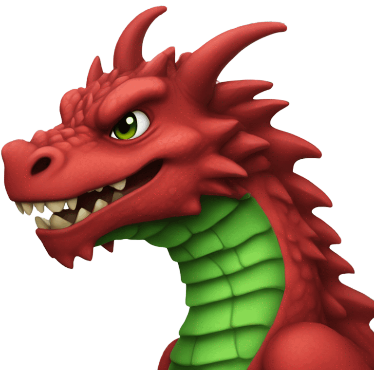 red outside n green inside furry dragon mad emoji