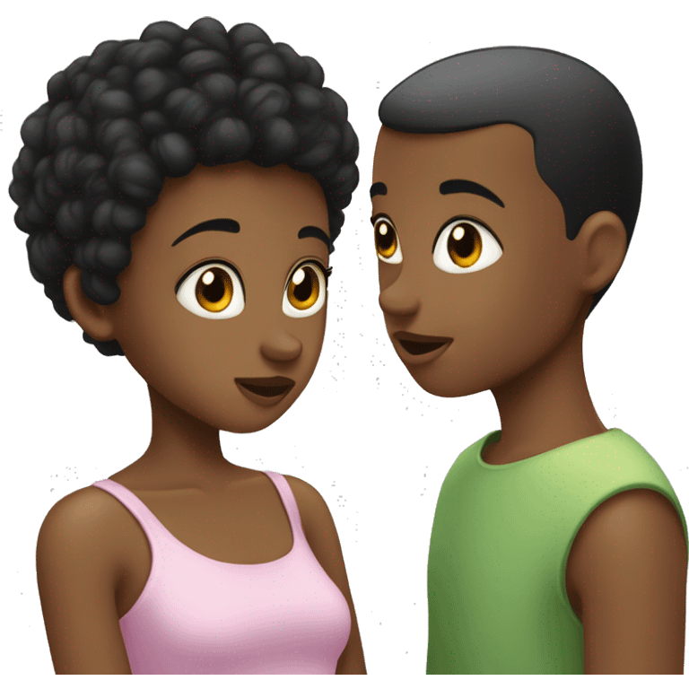 black hair girl kiss buzz cut boy emoji