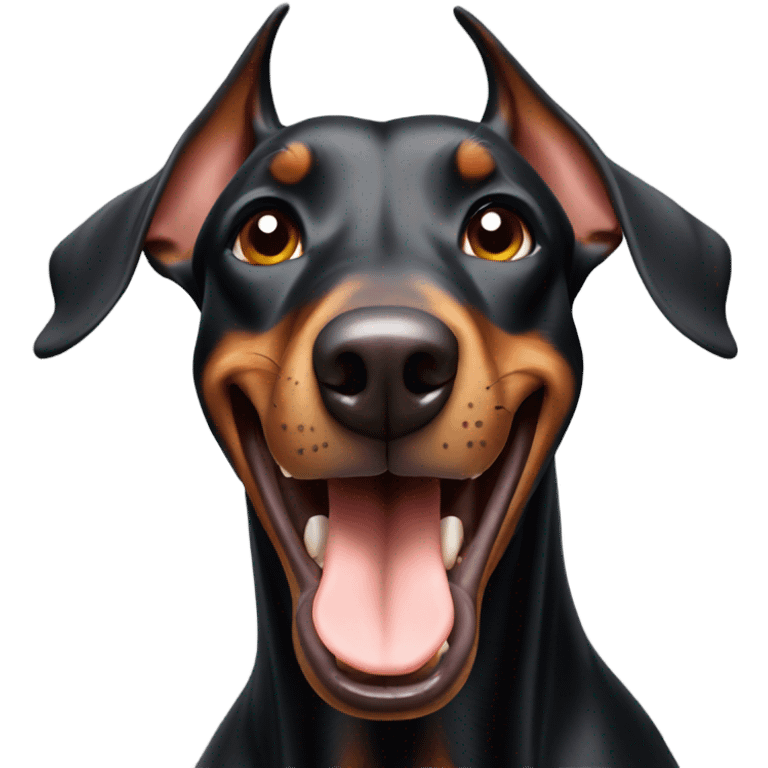 Doberman barking in a scary way emoji