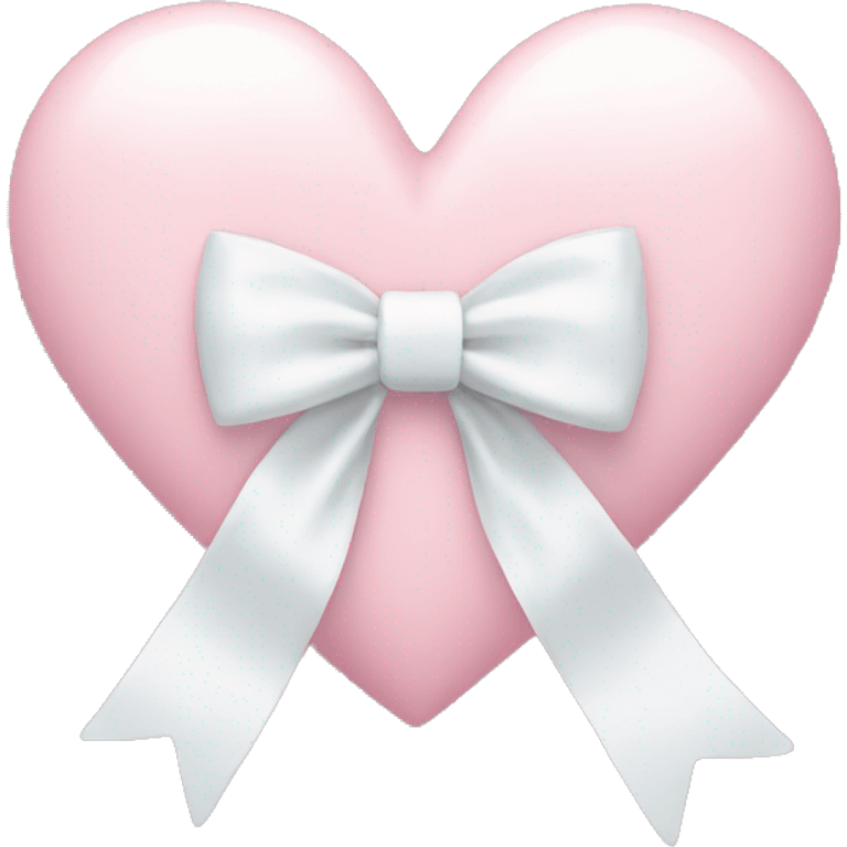 Pastel pink heart with white bow emoji