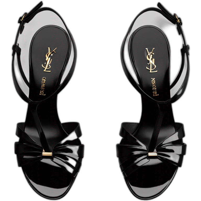 ysl sandal tribute black patent emoji