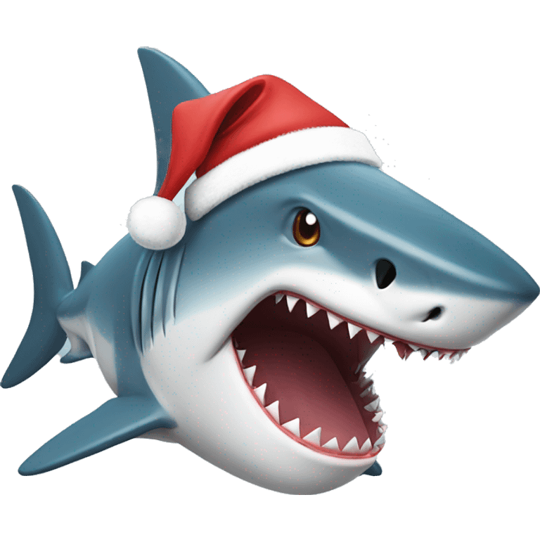 Shark with Santa hat emoji