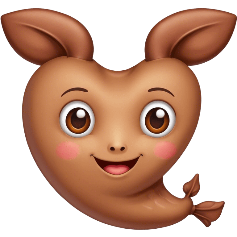 Human liver with cute face emoji