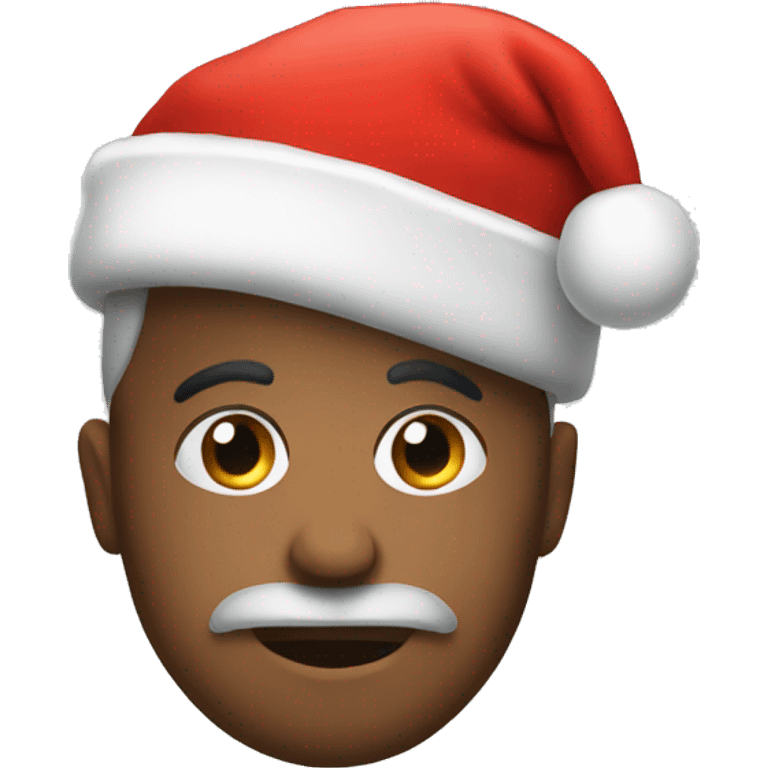 Thoughtful emoji with a Christmas hat  emoji