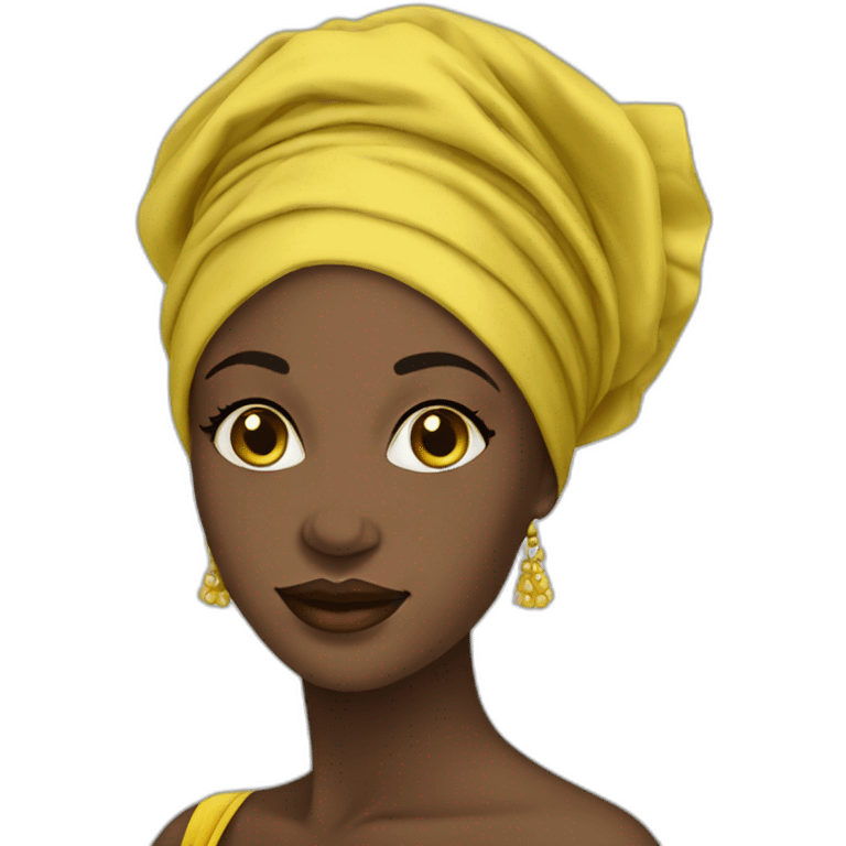 Nigerian woman with gele emoji