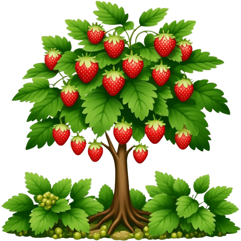 large strawberry bush in forest emoji