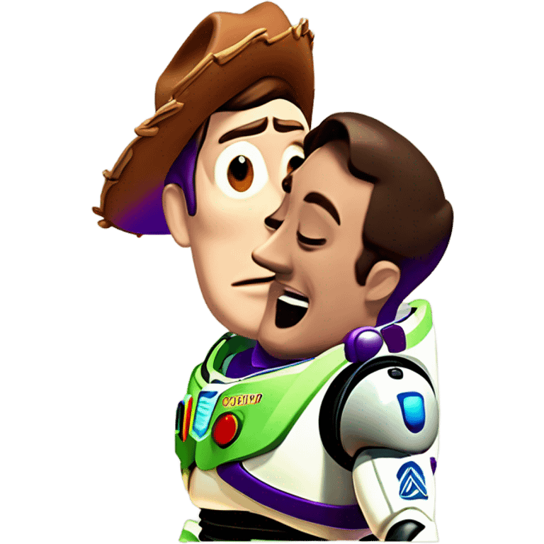 Woody and Buzz playing peek a boo emoji