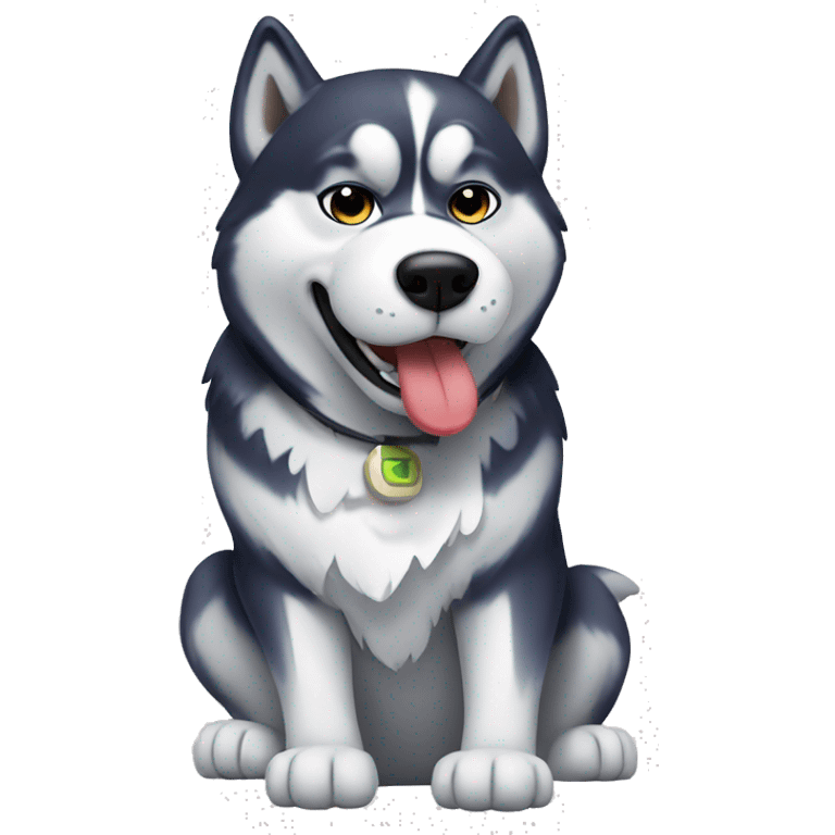 Husky with a vape emoji