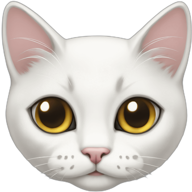 flat shaded white cat o emoji