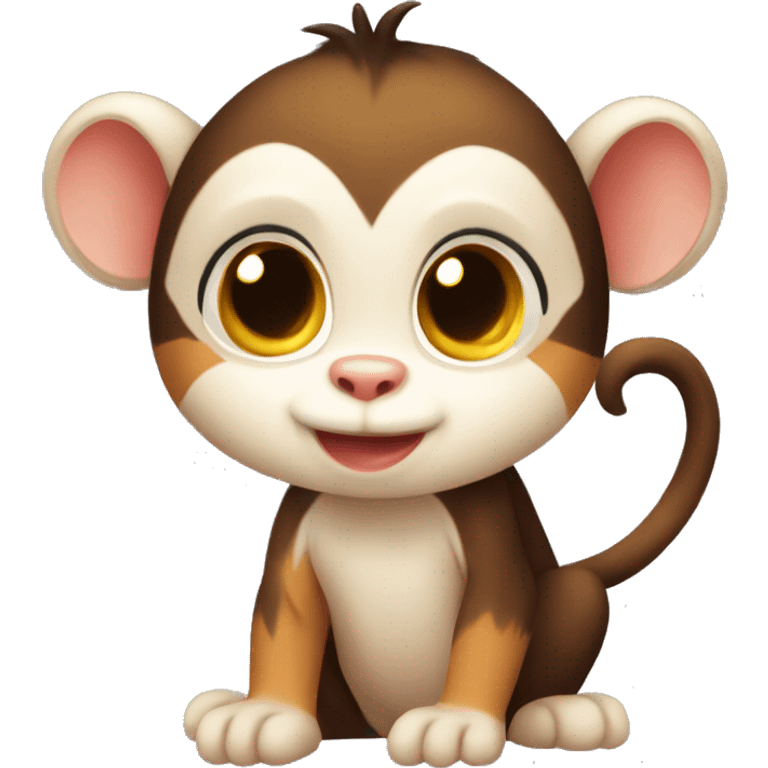 A cute calico monkey emoji