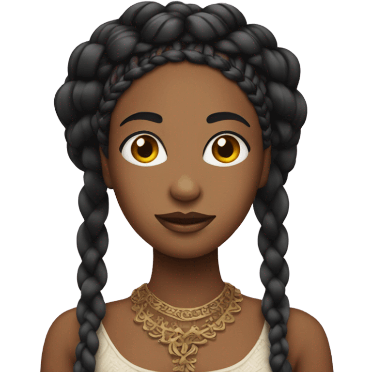 Black queen with braids emoji