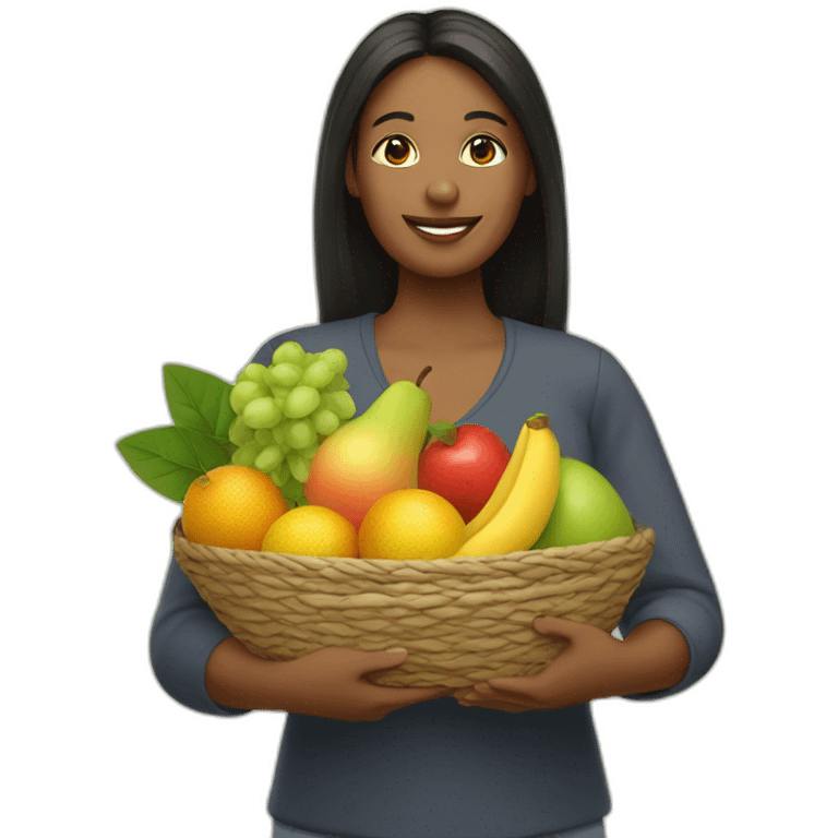 Mum holding fruits emoji