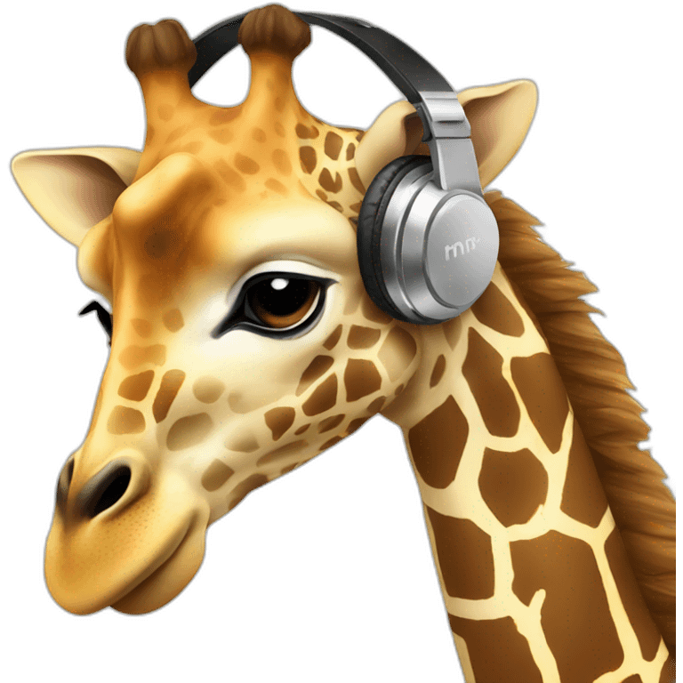 Giraffe headphones emoji