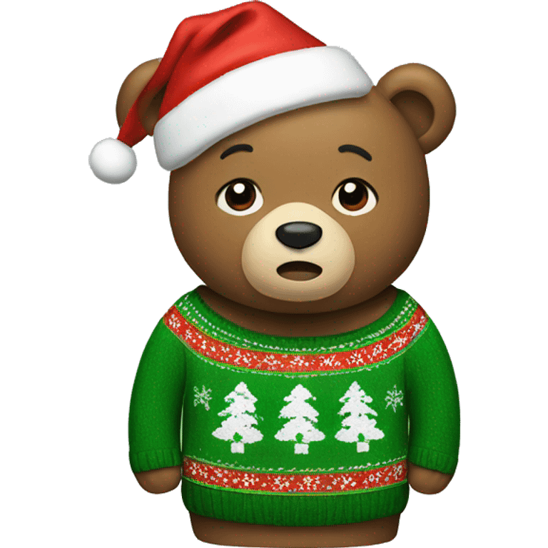 bear wearing christmas jumper emoji