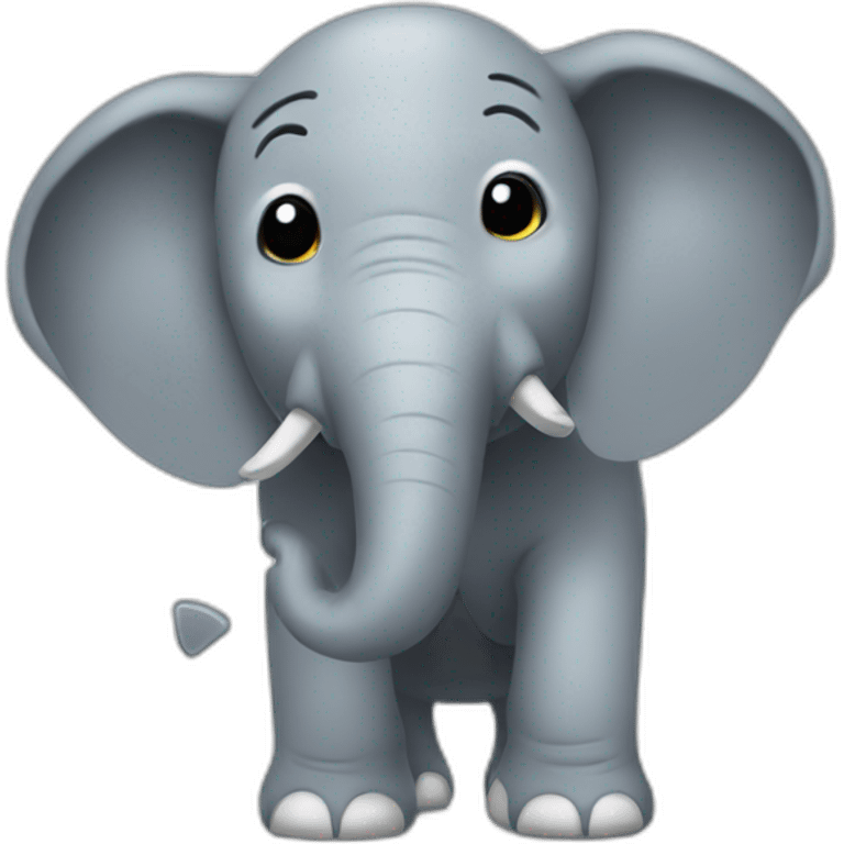 Elephant at phone emoji