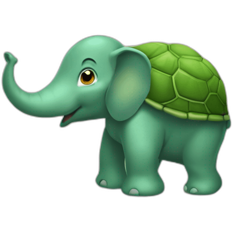 Tortue sur un éléphant emoji