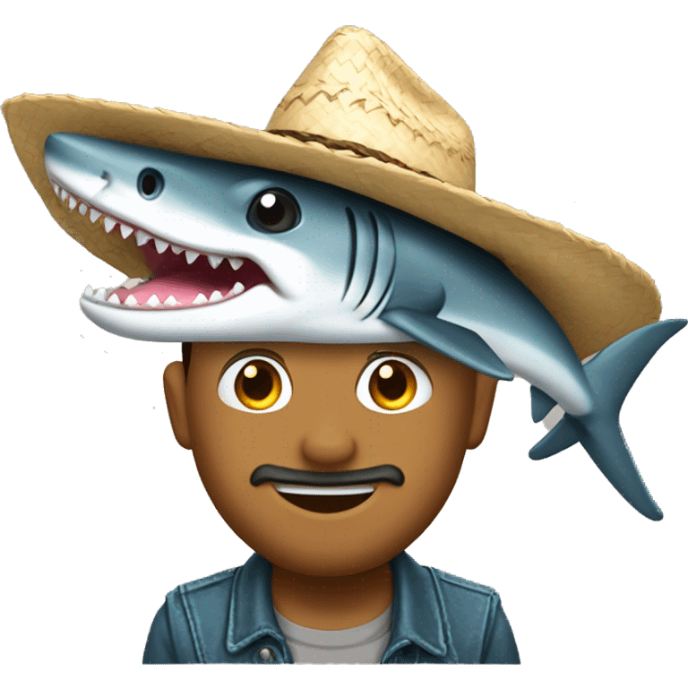 Tiburón con sombrero de vaquero emoji