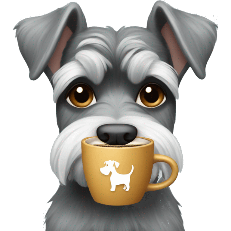 schnauzer with coffee emoji