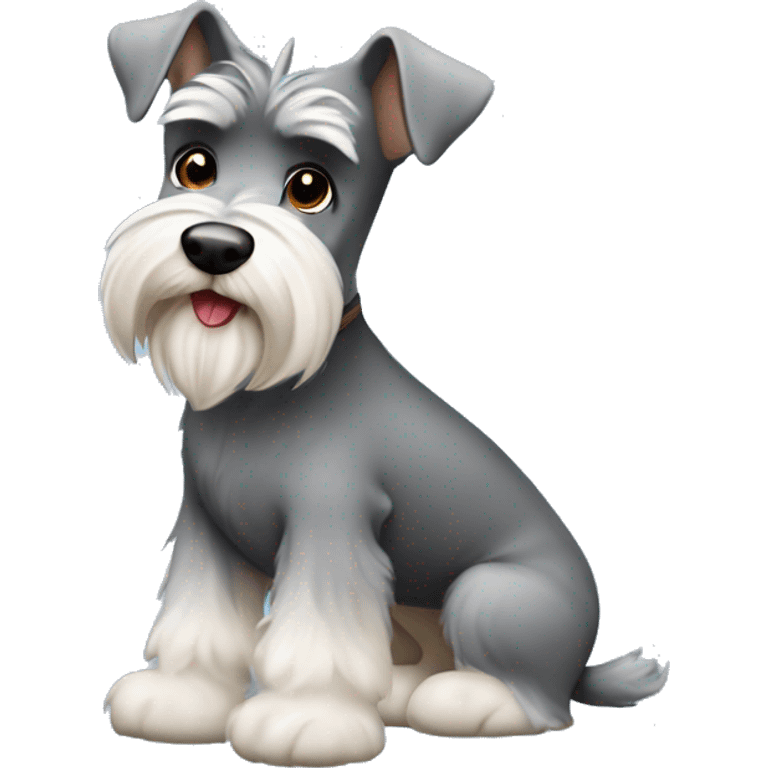 Schnauzer wearing UGGs ￼ emoji