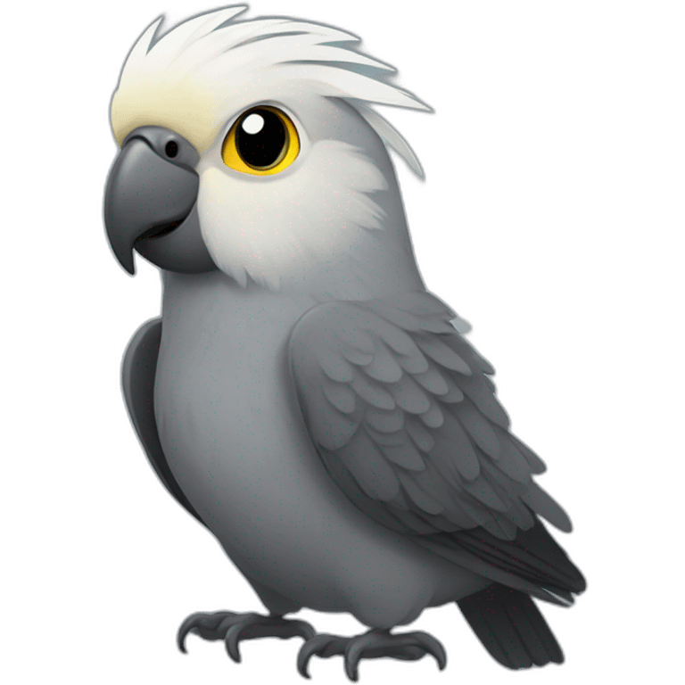 dark grey cockatiel emoji