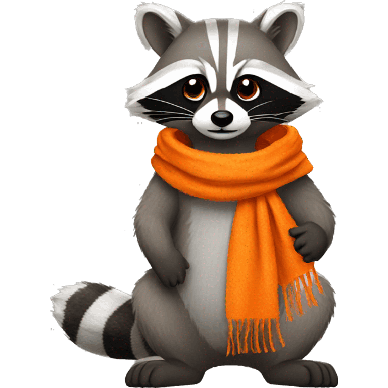 Raccoon with orange scarf emoji