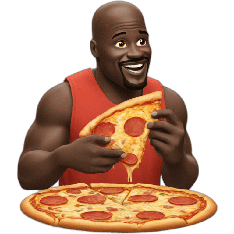 Shaq eating pizza emoji