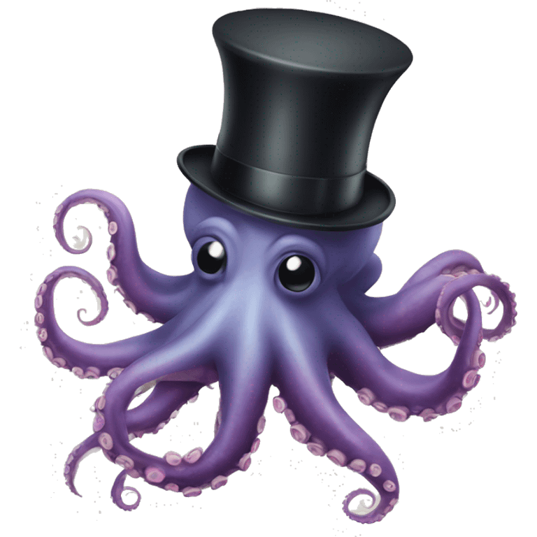 Octopus with a top hat emoji