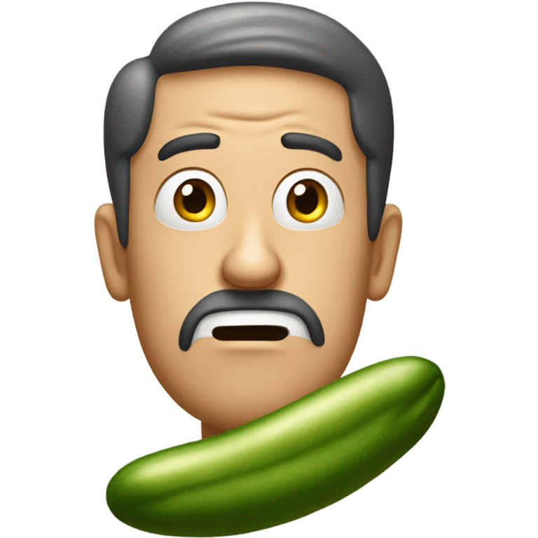 A man scared of a pickle  emoji