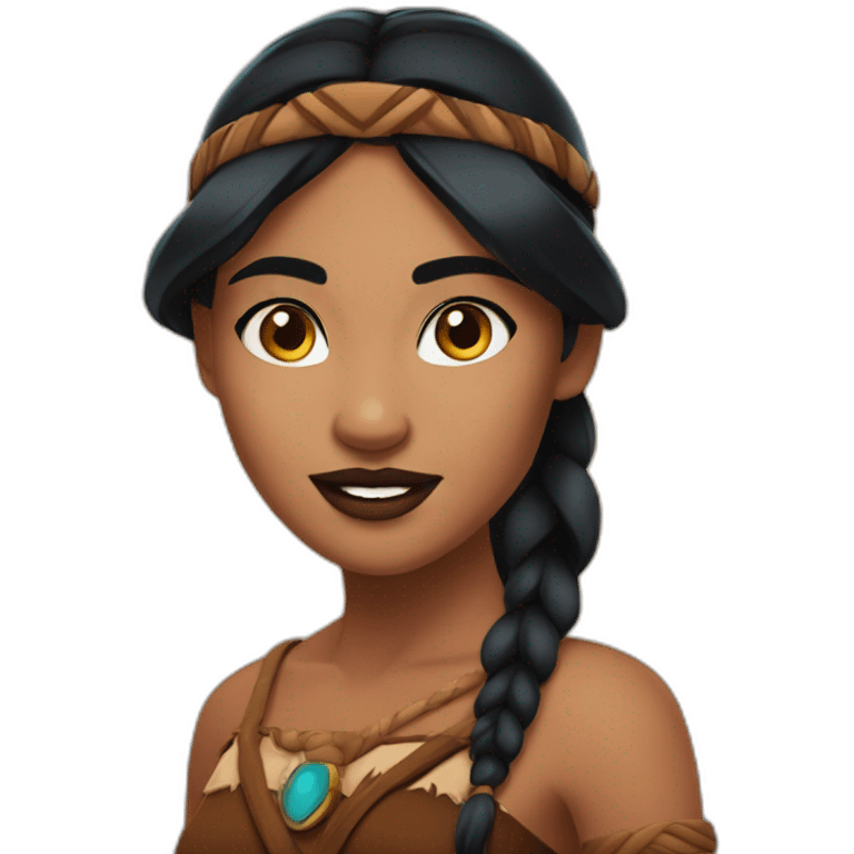 Pocahontas, Halloween character, dark makeup emoji