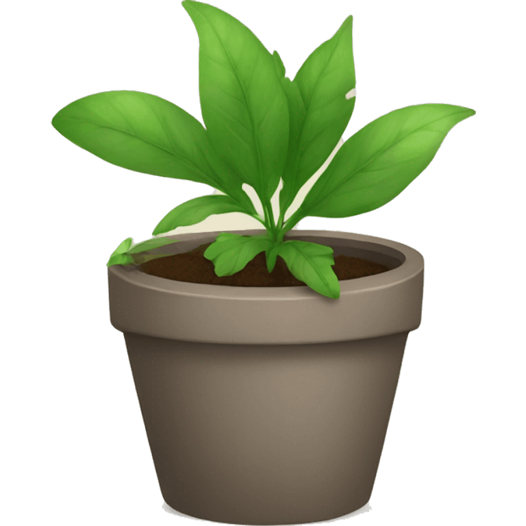 Cut a plant pot in half emoji