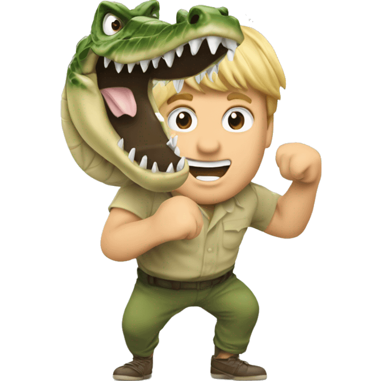 exited Steve Irwin boxing a crocodile emoji