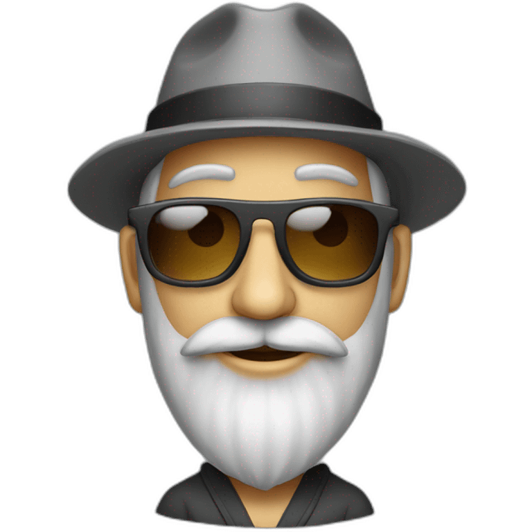 Little slim grey rabbi with sunglasses emoji