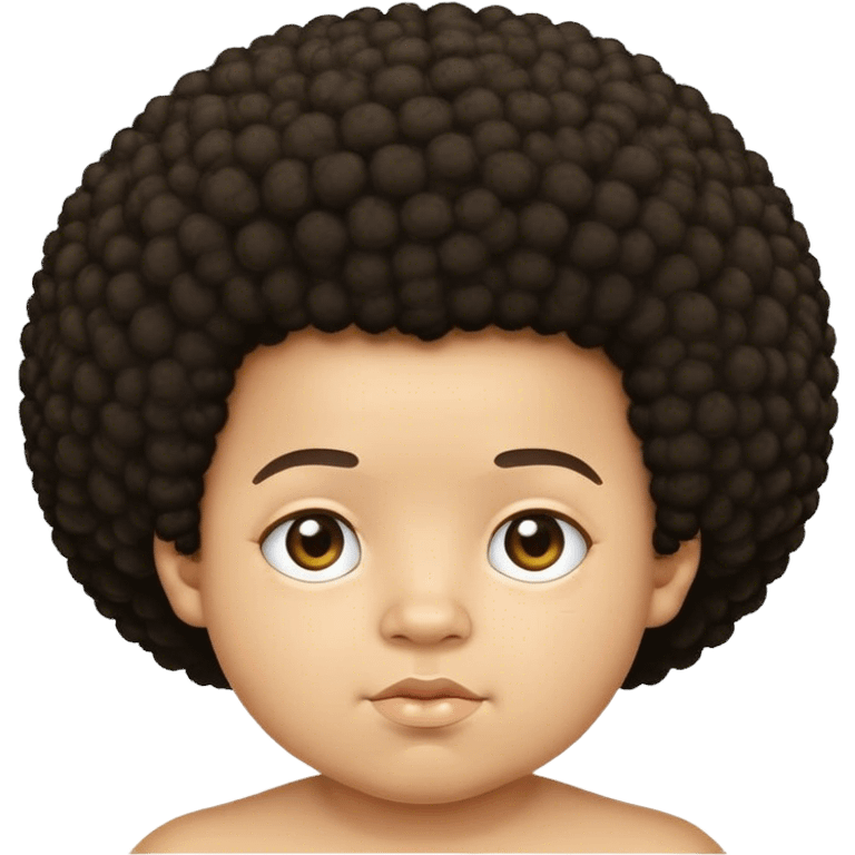 Create a light skin kid with an Afro kind of chubby  emoji