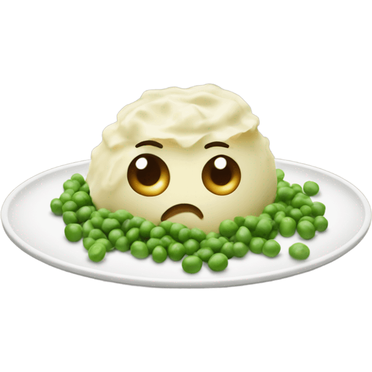 mashed potatoes with gravy and peas emoji