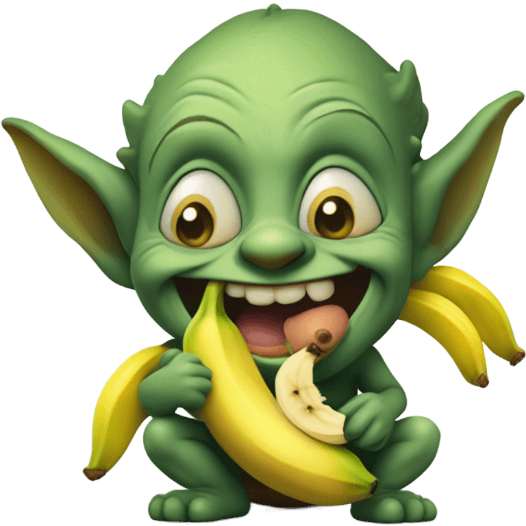 fat goblin eating a banana  emoji