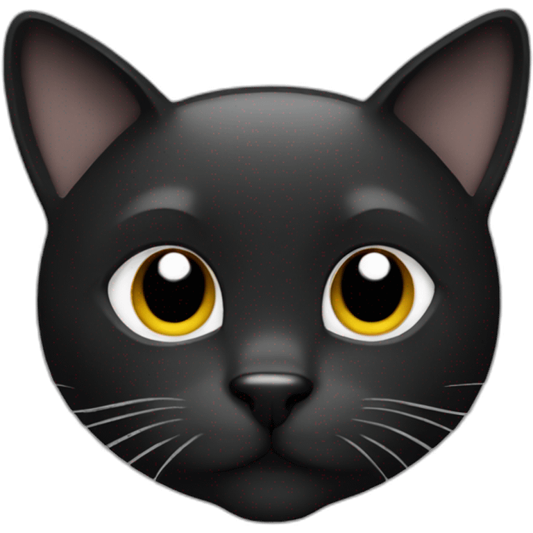 black-cat-white-small-mustache-face emoji