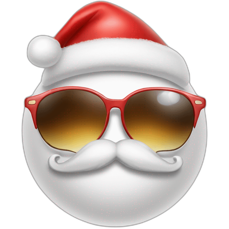 bauble with moustache sunglasses and santa hat emoji