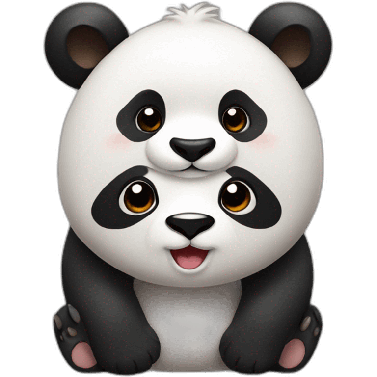 Panda roux avec un panda  emoji