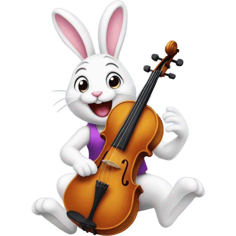 cheerful bun plays the violin emoji