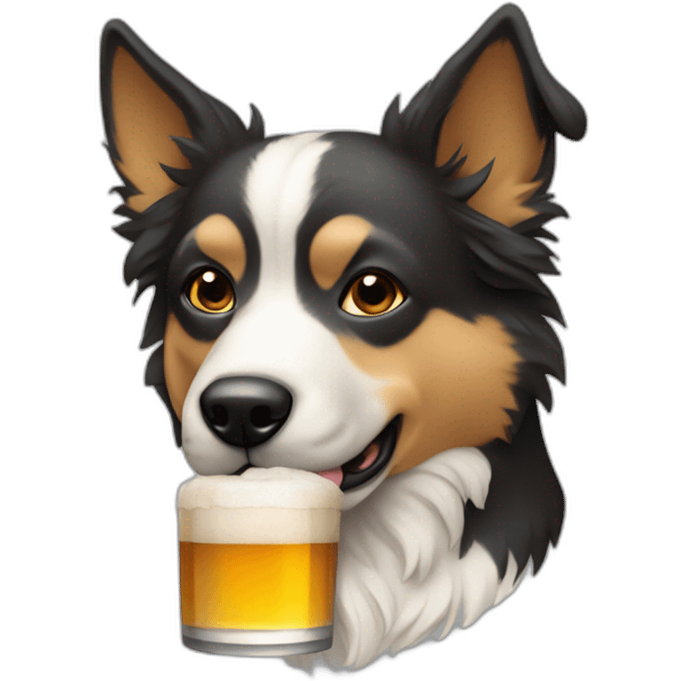 Chien qui boit une bière  emoji