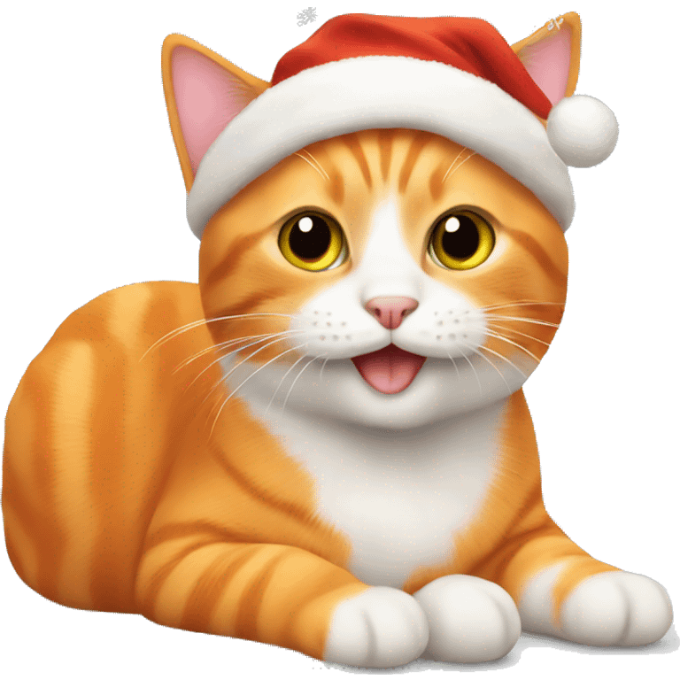 Orange cat that likes Christmas  emoji