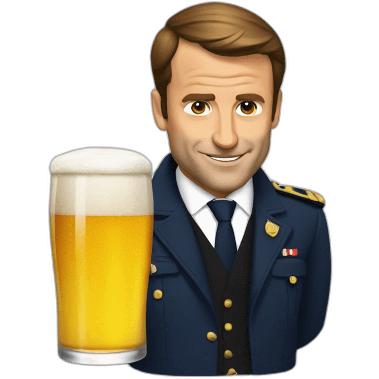 Macron drink a beer emoji